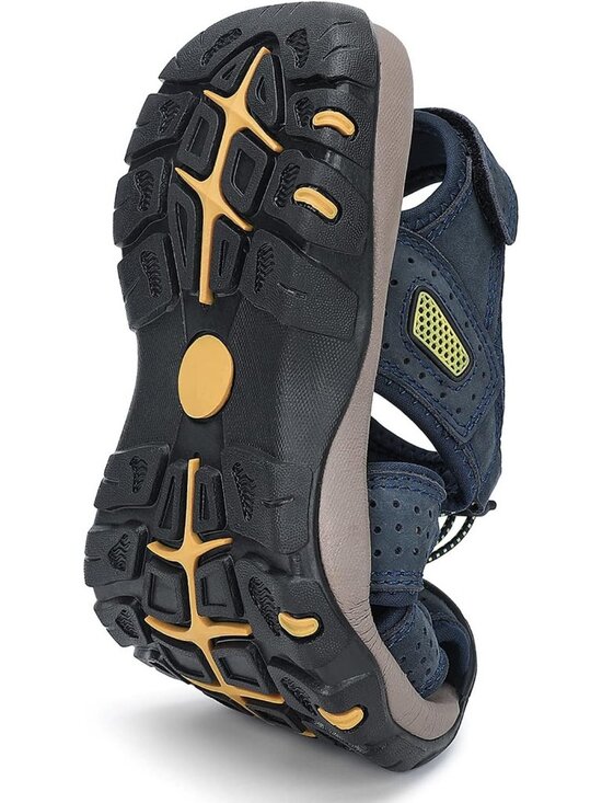 Men\'s Blue Closed Toe Leather Athletic Outdoor Hiking Sport Casual Sandal Shoes main image 5